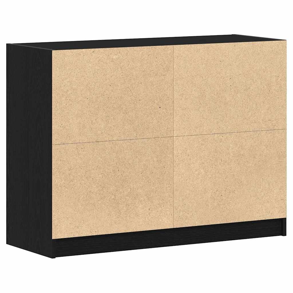 Sideboard Schwarz Eiche 102x37x75,5 cm Engineered Wood